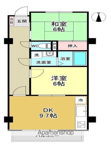 グレース目白(2LDK/3階)の間取り写真