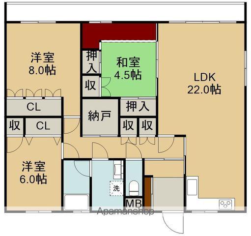 アーバン竹内(3LDK/6階)の間取り写真
