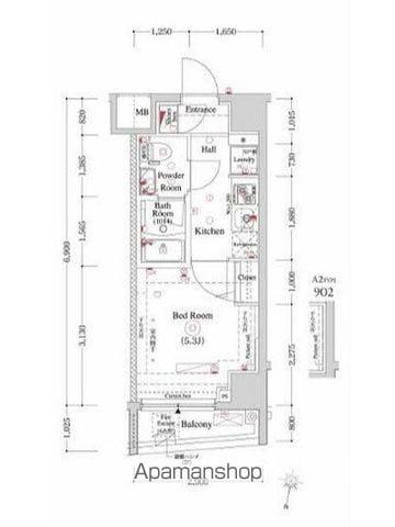 OMNIA横濱阪東橋(1K/3階)の間取り写真