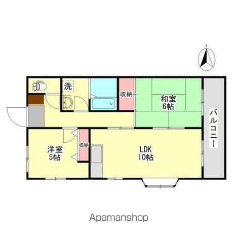 サンライズ西川(2LDK/1階)の間取り写真