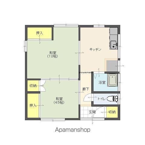 紀勢本線 印南駅 徒歩8分 1階建 築43年(2DK)の間取り写真