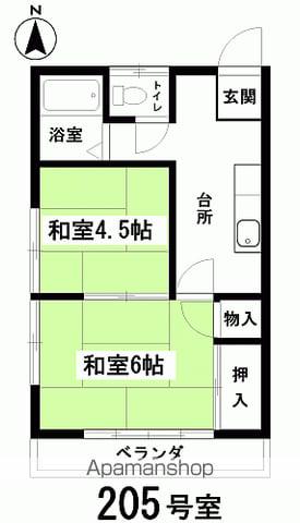 コーポ城(2K/1階)の間取り写真