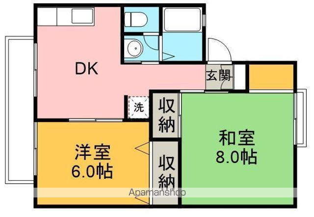 サンハイツ喜芳(2DK/2階)の間取り写真