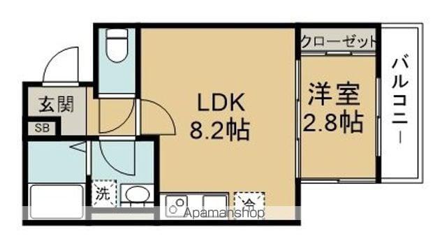 BAU宮町2号棟(1LDK/3階)の間取り写真