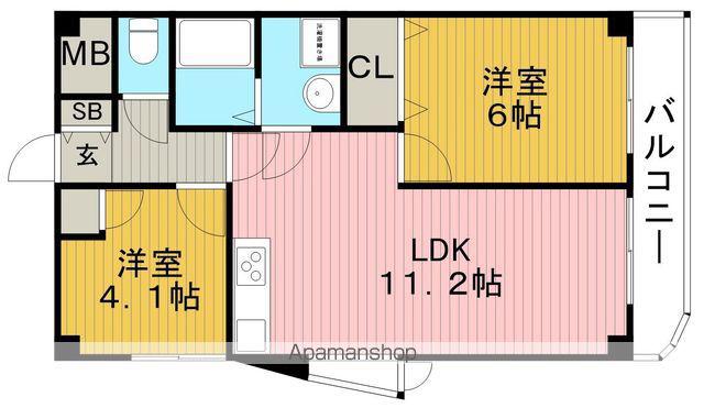 サニーサイド豊中(2LDK/1階)の間取り写真