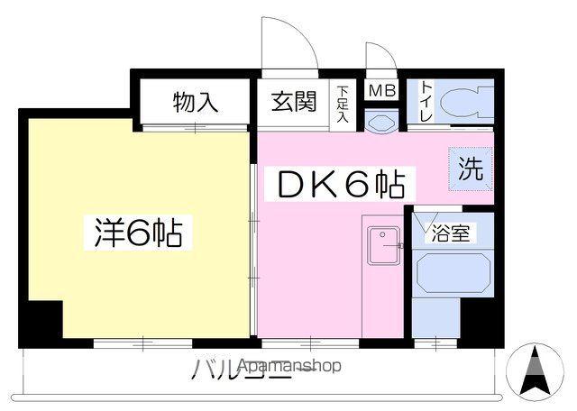 河野マンション(1DK/4階)の間取り写真