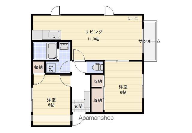 グリーンヒル京中I棟(2LDK/2階)の間取り写真