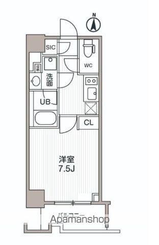 シーズンフラッツ両国サウス(1K/7階)の間取り写真