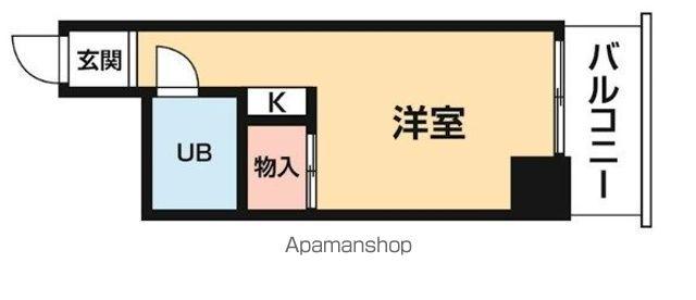 TOP・仲木戸第1(ワンルーム/6階)の間取り写真