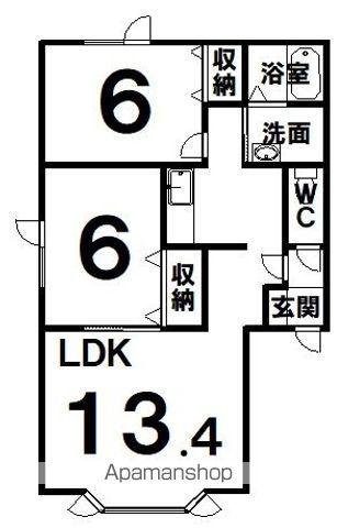 SKハイツ(2LDK/2階)の間取り写真
