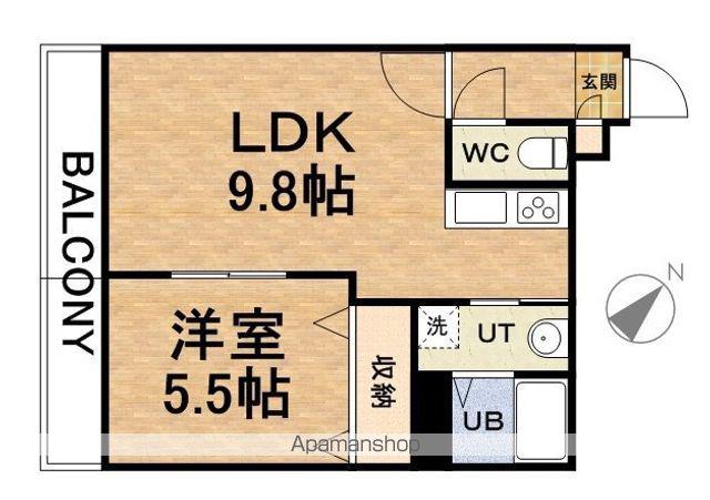 ウニート南郷13(1LDK/2階)の間取り写真