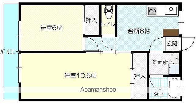 メゾンドF(2DK/3階)の間取り写真