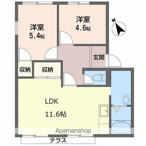 フレグランス藤井(2LDK/2階)の間取り写真