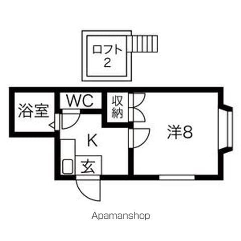 ハイム本町(1K/2階)の間取り写真