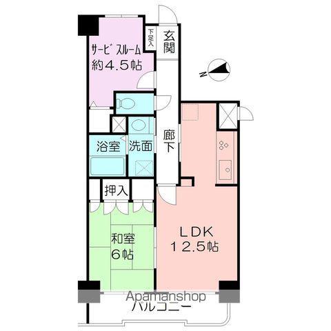 プロスペール桜城Ⅱ(1SLDK/3階)の間取り写真