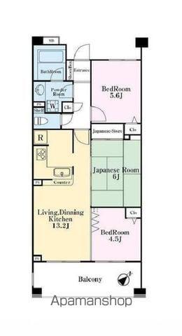 レクセルマンション舞浜第2(3LDK/2階)の間取り写真