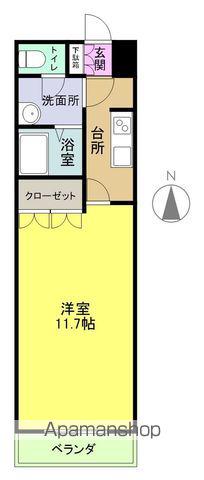 グランディール(1K/1階)の間取り写真