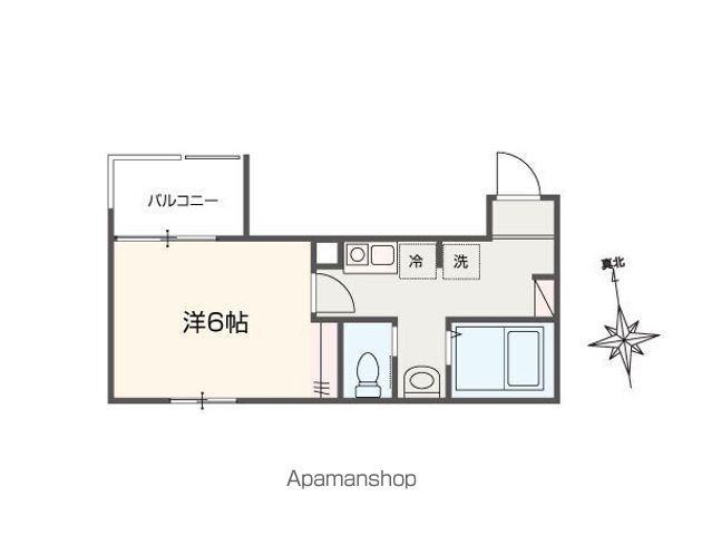 FIORITO六実(1K/2階)の間取り写真