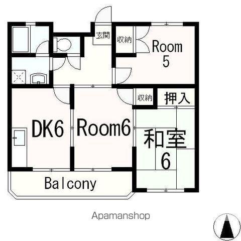 ファミールSANSE(3DK/1階)の間取り写真