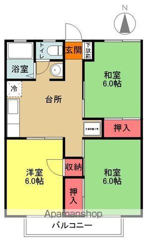 パレーシャル沖A・B(3DK/2階)の間取り写真