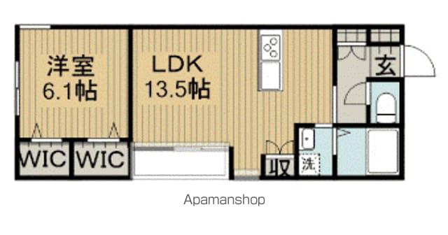 ミカーロ(1LDK/3階)の間取り写真
