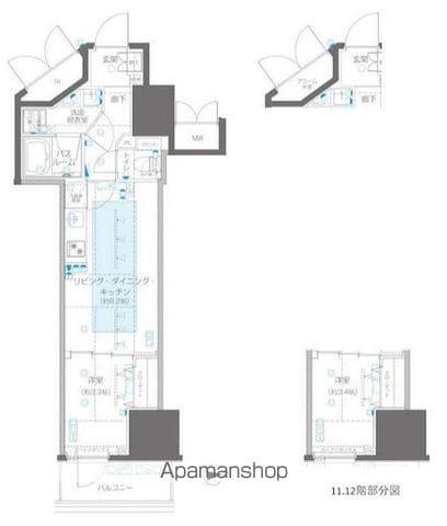 ZOOM信濃町(1LDK/11階)の間取り写真