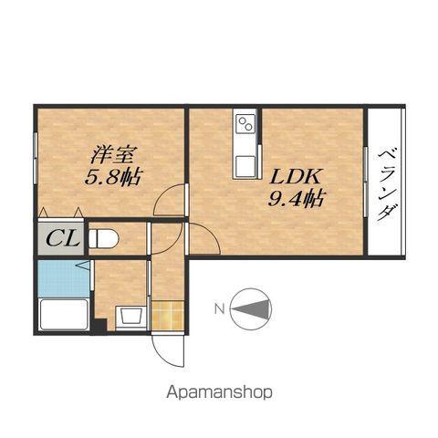 NOON イースト(1LDK/2階)の間取り写真
