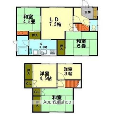 函館本線 小樽築港駅 徒歩30分 2階建 築55年(5LDK)の間取り写真