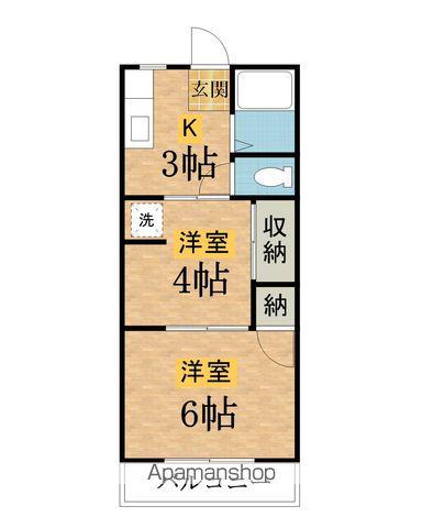 キャッスルハイツ(2K/1階)の間取り写真