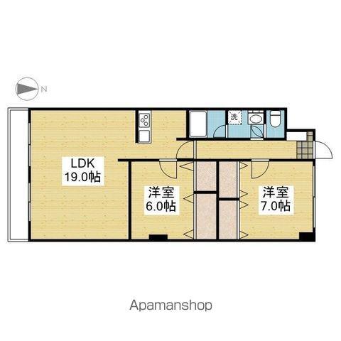 フジコウコク第3ビル(2LDK/6階)の間取り写真