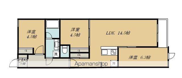 コンフォール宮千代(3LDK/1階)の間取り写真