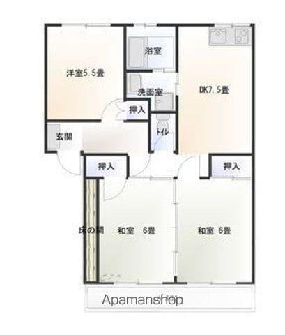 ハシモトレジデンス(3DK/3階)の間取り写真