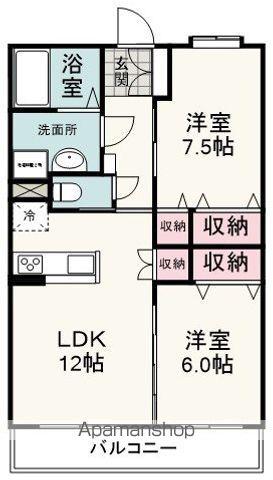 シレーネ(2LDK/4階)の間取り写真
