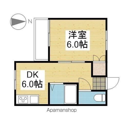 オックスフォードサーカス桑原Ⅲ(1DK/1階)の間取り写真