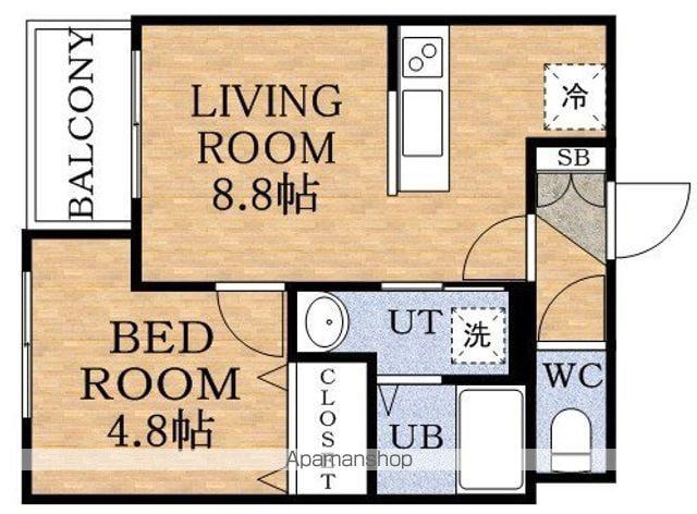 プライマル札幌琴似(1LDK/6階)の間取り写真