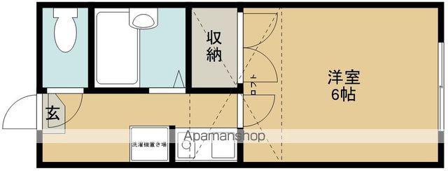 レバレントⅠ(1K/1階)の間取り写真