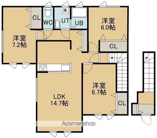 柳町テラス(3LDK/2階)の間取り写真