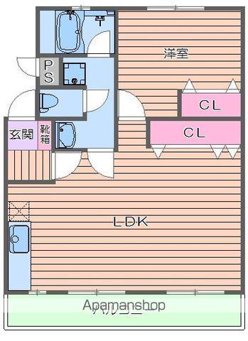 ハラッパ団地・草加1(1LDK/4階)の間取り写真