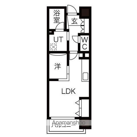 C.P.PURE1608(1LDK/6階)の間取り写真