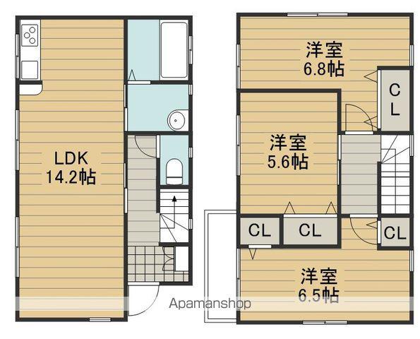 青梅線 福生駅 徒歩13分 2階建 新築(3LDK)の間取り写真
