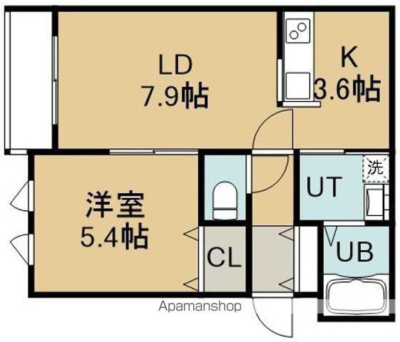パーク五稜郭館(1LDK/2階)の間取り写真