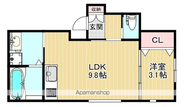 QHOUSE桑原(1LDK/1階)の間取り写真