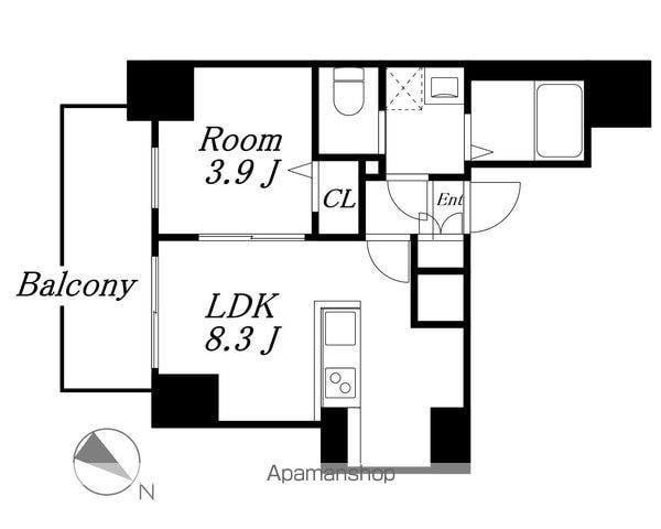 ディアレイシャス名古屋中村公園Ⅱ(1LDK/5階)の間取り写真
