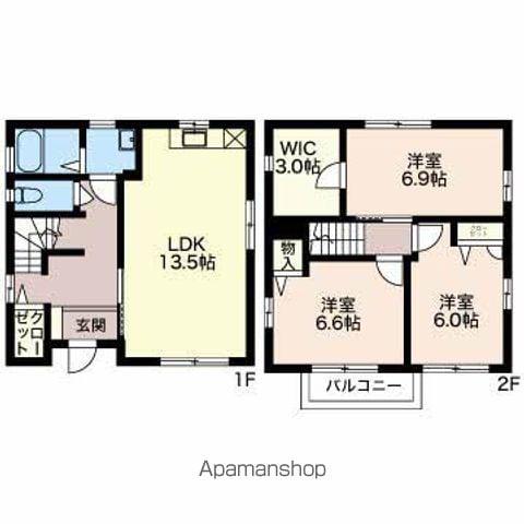 信越本線 川中島駅 徒歩22分 2階建 築24年(3LDK)の間取り写真