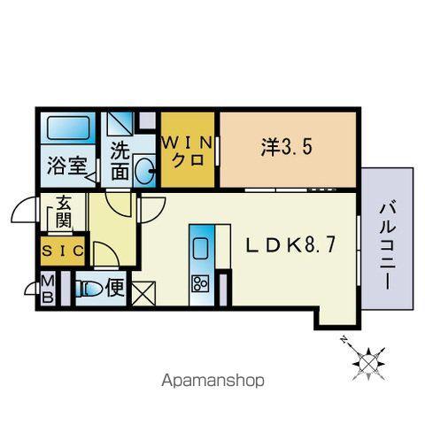 GD OHASHI APARTMENT(1LDK/3階)の間取り写真