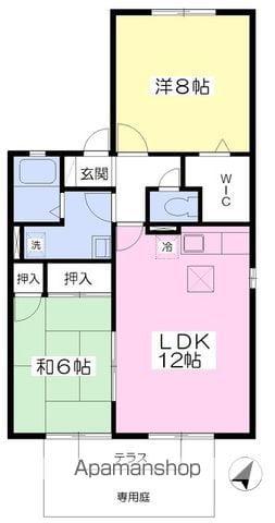 ハイカムール千歳台(2LDK/1階)の間取り写真