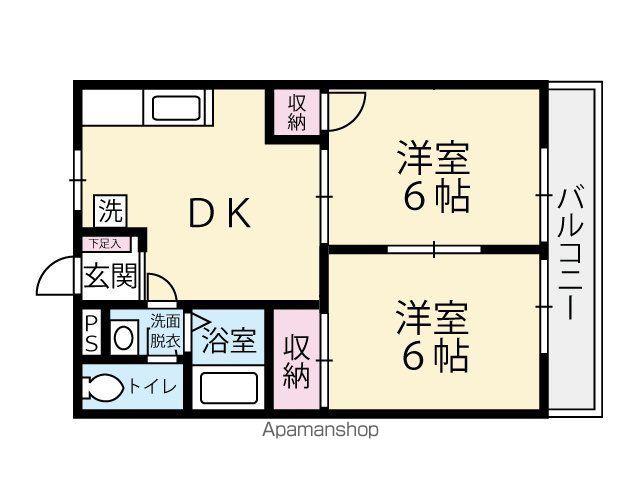 タルミB番館(2DK/1階)の間取り写真