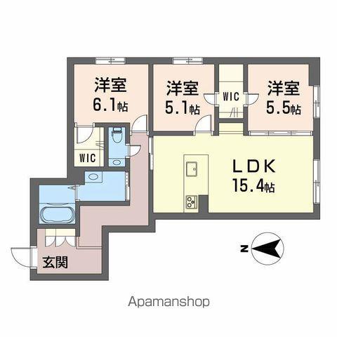 シャーメゾンステージ古川西 B棟(3LDK/1階)の間取り写真