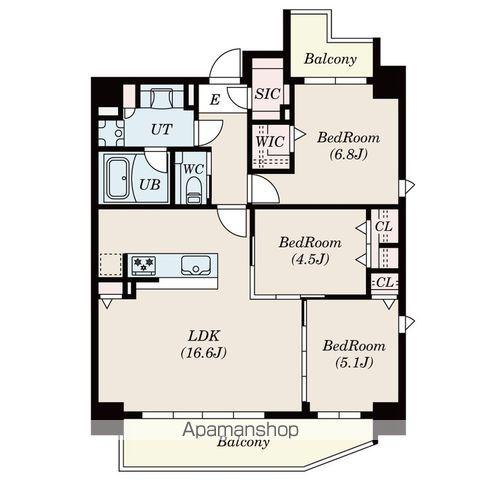 S-RESIDENCE藤崎BALM(3LDK/5階)の間取り写真