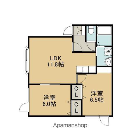 レインボーハウス楠ヶ丘(2LDK/1階)の間取り写真